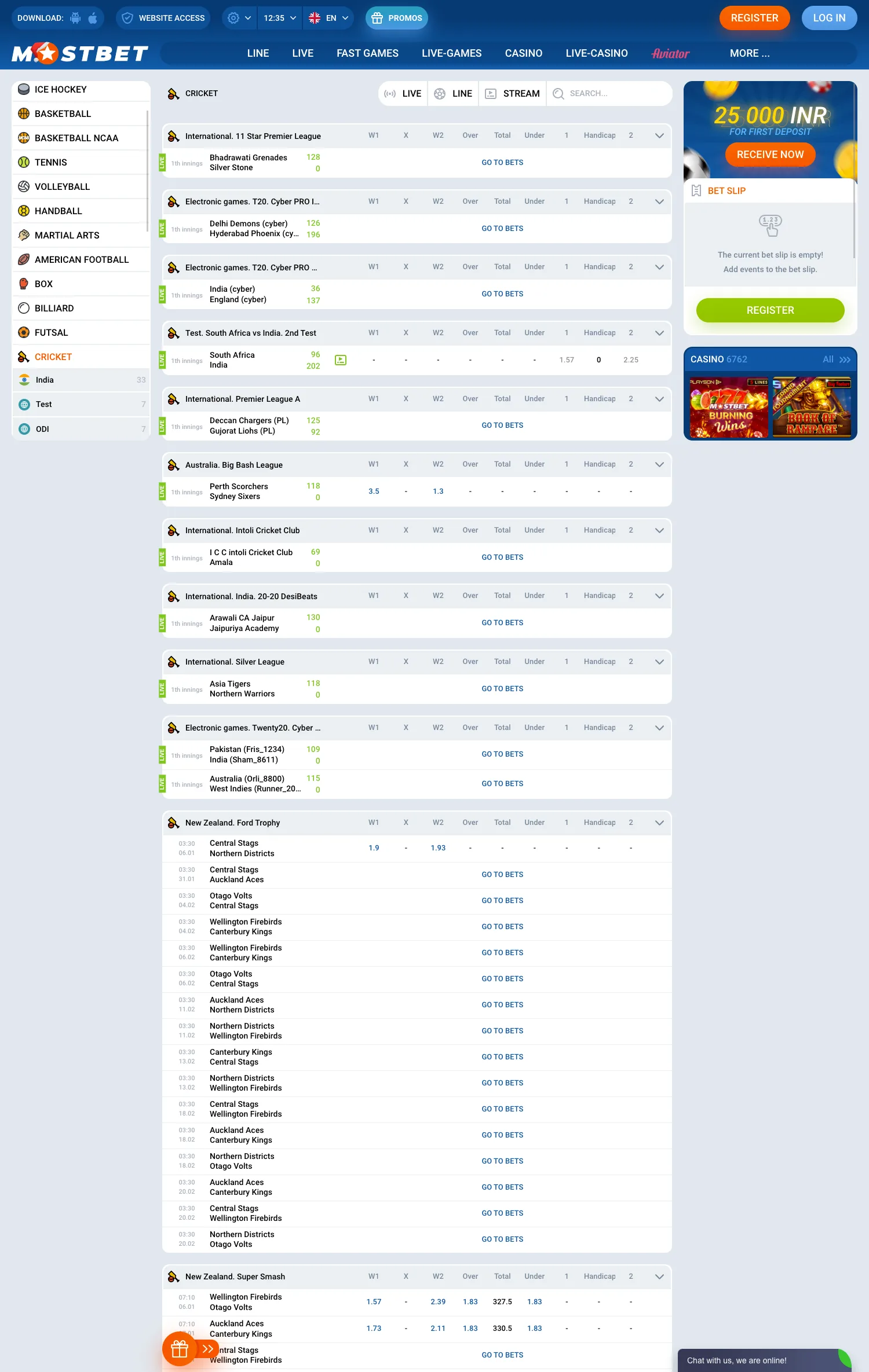 Mostbet screenshot