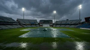 Sri Lanka are 39 runs short of the follow-on, and rain ended day three with two wickets left