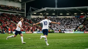 Sulc was sent off after 25 minutes, and Gordon and Kane gave England their first Nations League win in Prague
