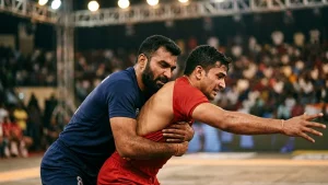 Iran led the kabaddi final at half-time, and India&#8217;s defenders won the ninth gold 40-34