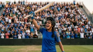 Mandhana hit seven sixes in 45 balls, and Sri Lanka were bowled out for 69