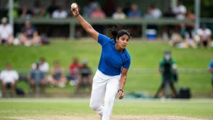 Shree Charani took 4 for 10, and India&#8217;s chase of 58 lasted five overs