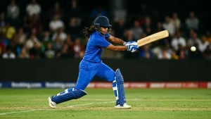 Mandhana made 124 of India&#8217;s 193, and the middle order still has not batted