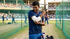 Siraj hit Shubman Gill on the right elbow in the nets, and India&#8217;s captain has a day to be ready for West Indies