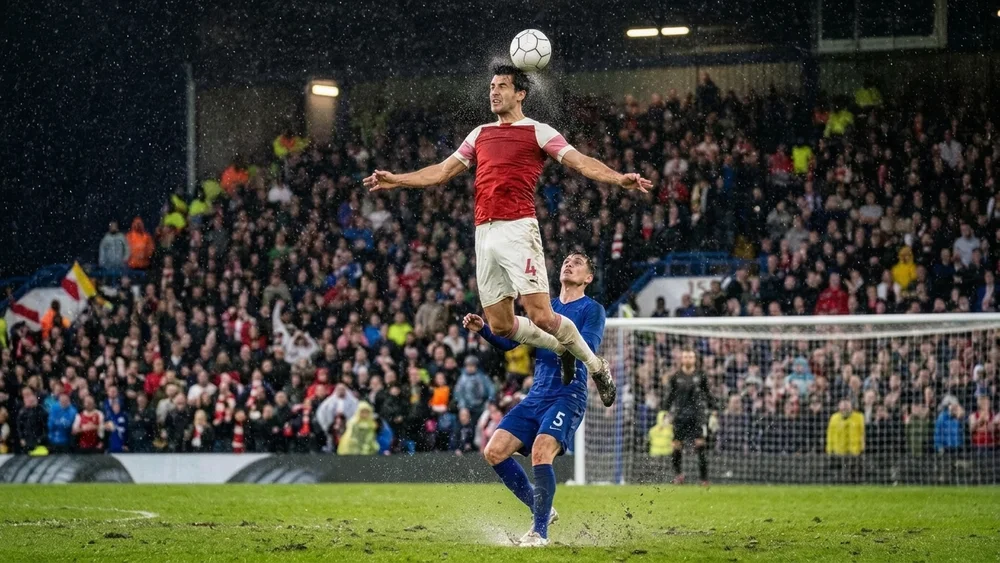 Konsa and Gabriel scored as Arsenal beat Everton 2-0 in the rain to draw level with Man City