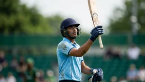 India A lost five wickets for 35, and Shedge and Nigam&#8217;s stand of 85 still beat Australia A by 49 runs