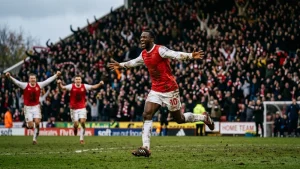 Arsenal&#8217;s first shot on target came in the 80th minute, and Madueke&#8217;s deflected strike beat Forest