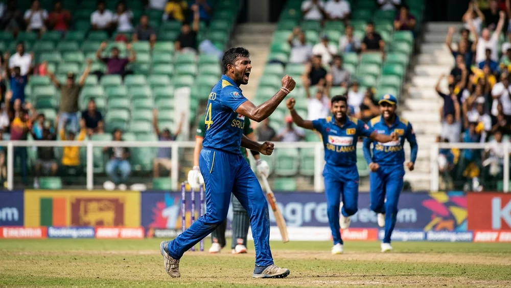 Pakistan had won all three games, and Madushanka’s 5 for 34 bowled them out for 110 to put Sri Lanka in the final